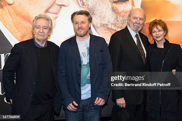 Actor Pierre Arditi, director Nick Quinn, Actor Jean-Pierre Marielle and actress Agathe Natanson attend the premiere of Nick Quinn's movie 'La Fleur...