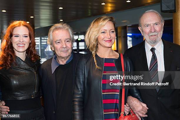 Actress Audrey Fleurot, actor Pierre Arditi, actress Julie Ferrier and actor Jean-Pierre Marielle attend the premiere of 'La Fleur De L'Age' at UGC...