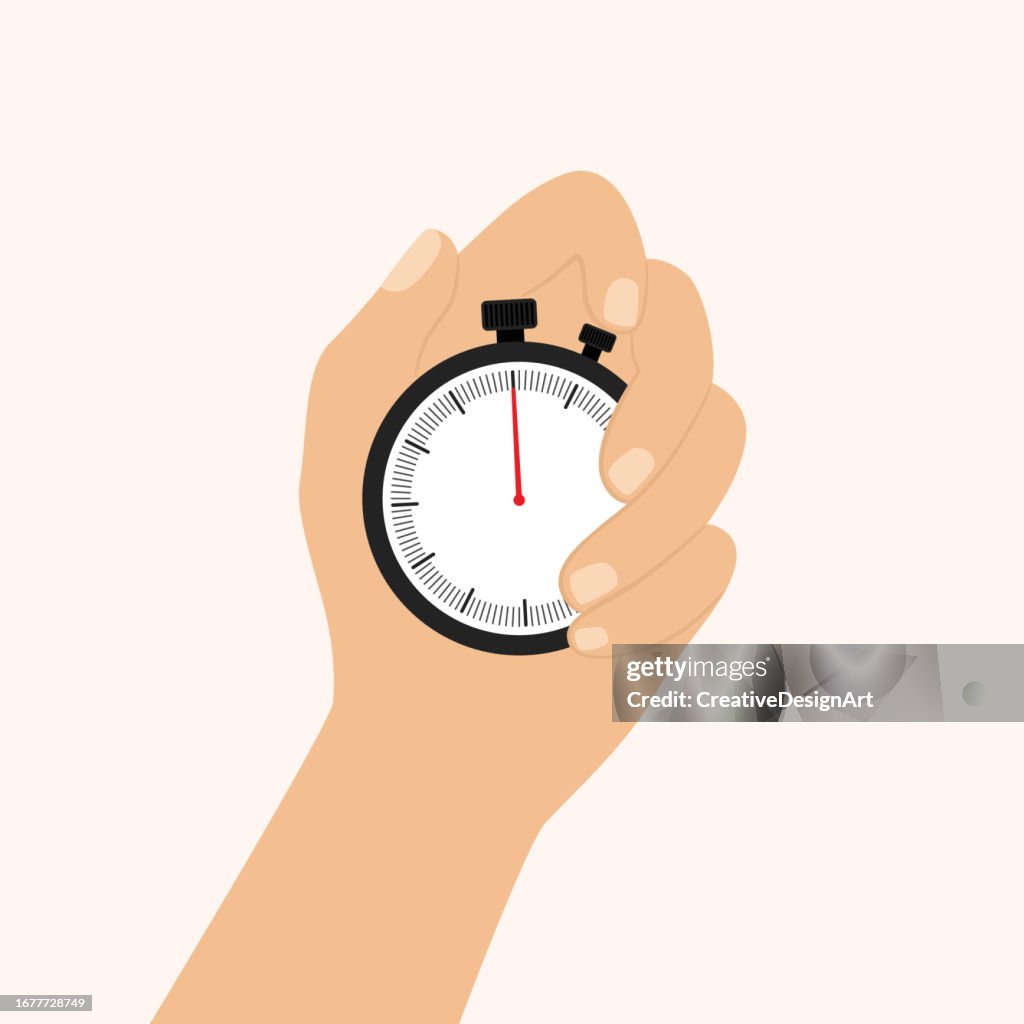 Time Control And Time Management Concept With Human Hand Holding ...