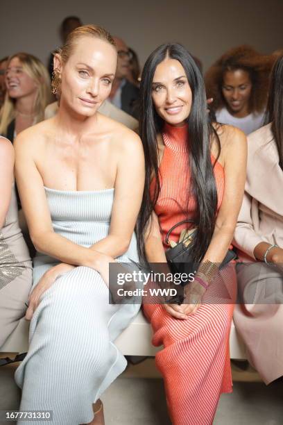 Amber Valletta and Demi Moore at the Fendi Spring 2024 Ready To Wear Fashion Show on September 20, 2023 in Milan, Italy.