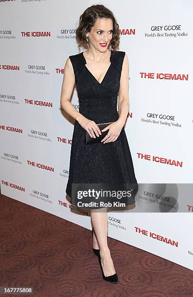 Winona Ryder attends the "The Iceman" screening presented by Millennium Entertainment and GREY GOOSE at Chelsea Clearview Cinemas on April 29, 2013...
