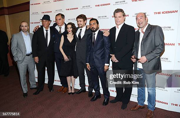 Jay Giannone, Robert Davi, Michael Shannon, Winona Ryder, James Franco, Danny Abeckaser, Ray Liotta and guest attend the "The Iceman" screening...