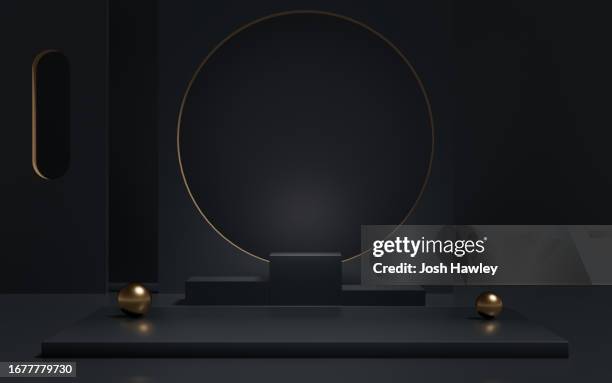 3d rendering product display platform - pódio imagens e fotografias de stock