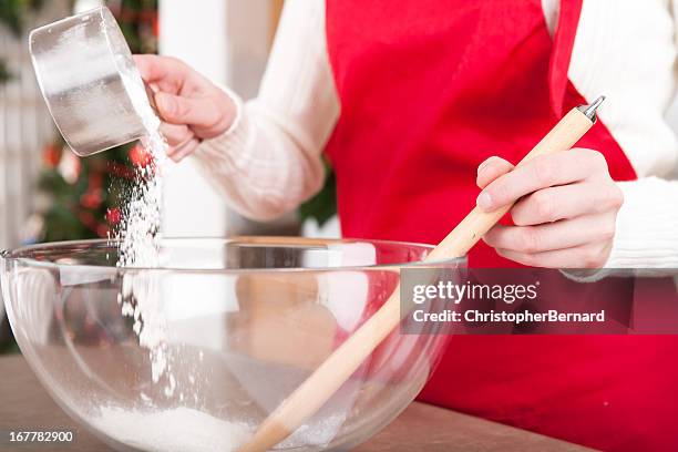 christmas baking - flour christmas stockfoto's en -beelden