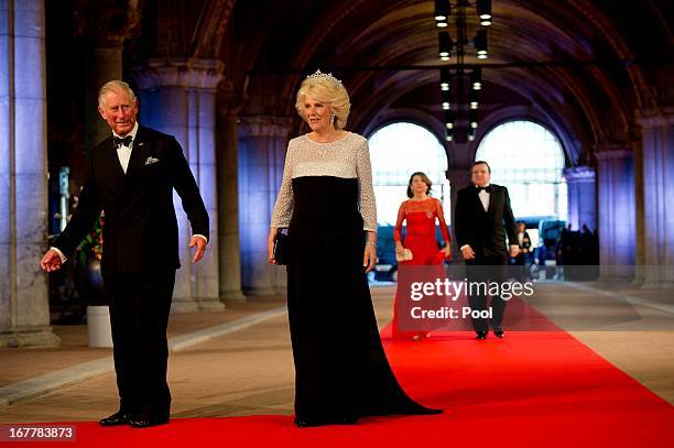 Prince Charles, Prince of Wales and Camilla, Duchess of Cornwall followed by President of the European Commission, Jose Manuel Barroso, and his wife...