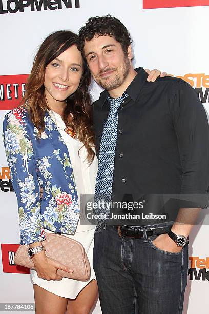 Jason Biggs and Jenny Mollen attend the Netflix's Los Angeles Premiere Of "Arrested Development" Season 4 at TCL Chinese Theatre on April 29, 2013 in...