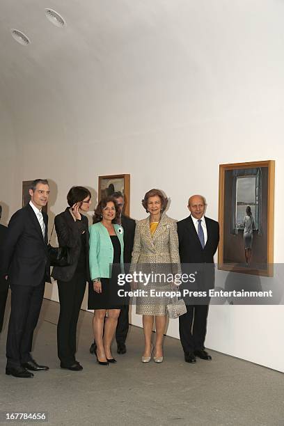 Queen Sofia of Spain attends Dali Exhibition at Reina Sofia Museum on April 26, 2013 in Madrid, Spain.