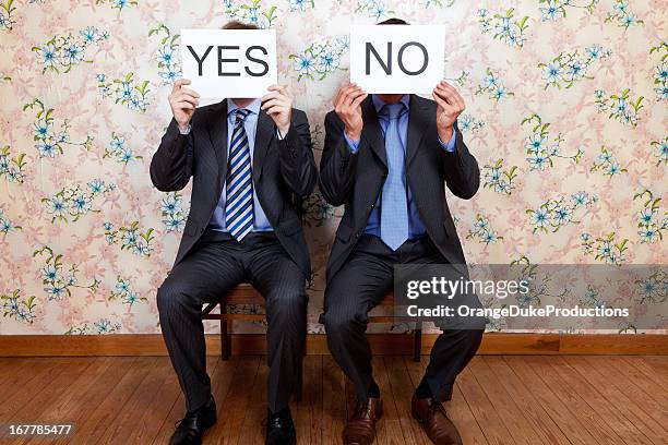 mr yes and no - faceless - judging panel stock pictures, royalty-free photos & images