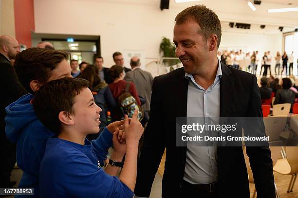 Assistant coach Hans-Dieter Flick attends the launch of the DFB and Commerzbank Junior Coach Program on April 30, 2013 in Mainz, Germany.