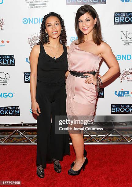 Actors Elia Monte-Brown and Samantha Ivers attend the screening of ""Once Upon A Time In Brooklyn" at AMC Empire on April 29, 2013 in New York City.