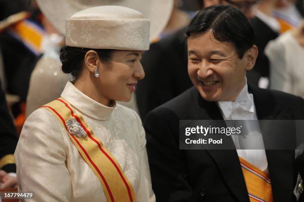 Crown Prince Naruhito of Japan and Crown Princess Masako of Japan attend the inauguration of HM King Willem Alexander of the Netherlands and HRH...