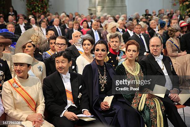 Crown Prince Naruhito of Japan, Crown Princess Masako of Japan, Sjeikha Moza bint Nasser al Misned of Qatar , Princess Lalla Salma of Morocco and...
