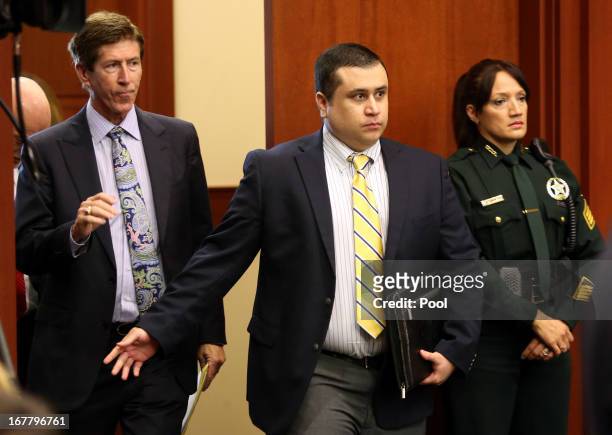 George Zimmerman, defendant in the killing of Trayvon Martin, arrives in Seminole circuit court with his attorney Mark O'Mara for a pre-trial hearing...