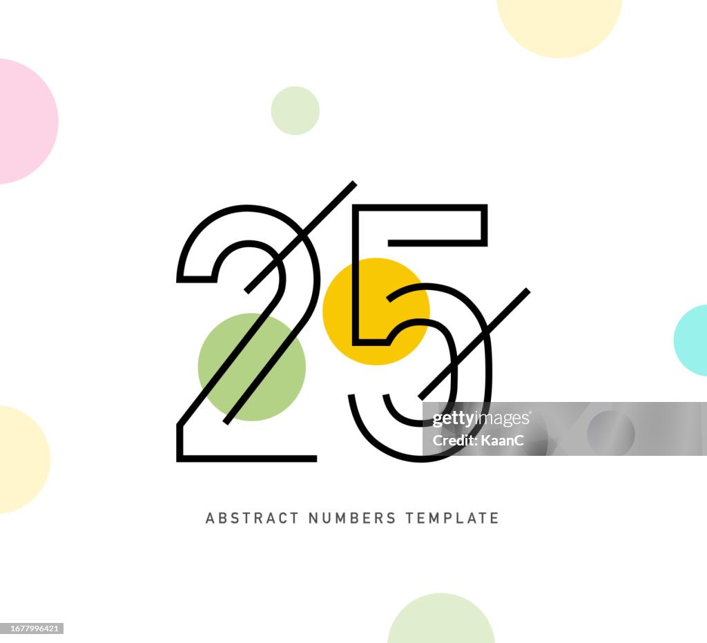 Abstract number template. Anniversary number template isolated, anniversary icon label, anniversary symbol vector stock illustration