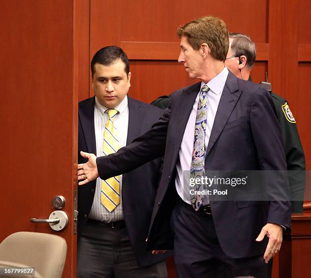 George Zimmerman , defendant in the killing of Trayvon Martin, arrives in Seminole circuit court with his attorney Mark O'Mara for a pre-trial...