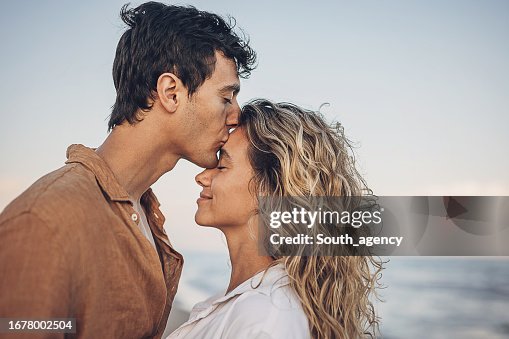 Man kissing his woman Man kissing his woman