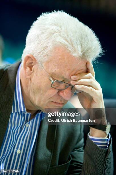 Winfried Kretschmann , Prime Minister of Baden-Wuerttemberg, during the German Greens Party party congress on April 27, 2013 in Berlin, Germany....