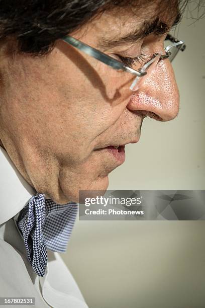 Belgian Prime Minster Elio Di Rupo poses during an interview on April 23, 2013 in Brussels, Belgium.