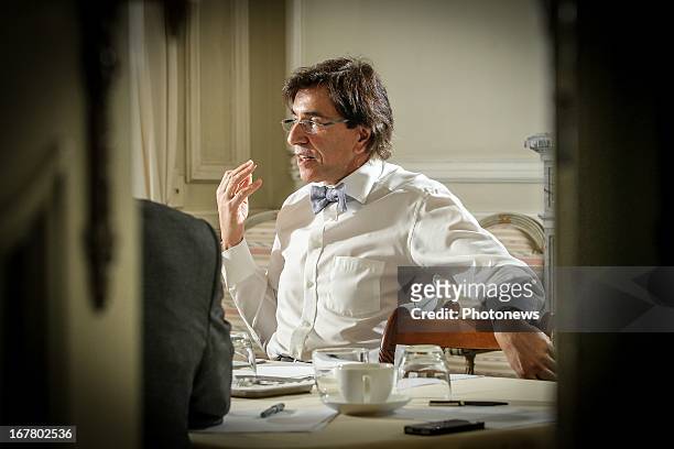 Belgian Prime Minster Elio Di Rupo poses during an interview on April 23, 2013 in Brussels, Belgium.
