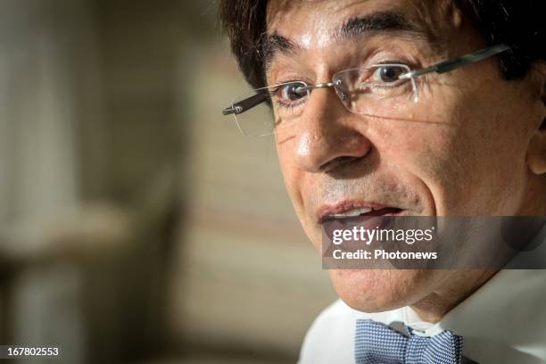 Belgian Prime Minster Elio Di Rupo poses during an interview on April 23, 2013 in Brussels, Belgium.