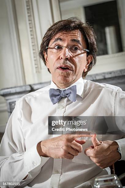 Belgian Prime Minster Elio Di Rupo poses during an interview on April 23, 2013 in Brussels, Belgium.