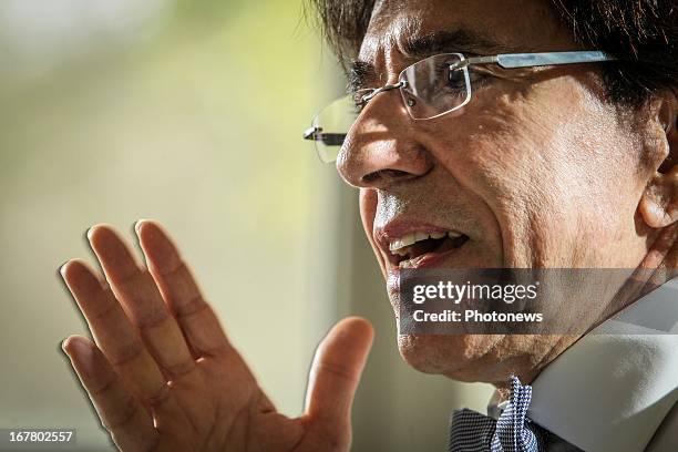 Belgian Prime Minster Elio Di Rupo poses during an interview on April 23, 2013 in Brussels, Belgium.