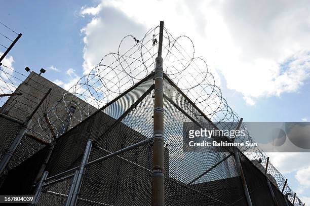Baltimore City Detention Center on E. Eager Street where criminal activity took place is seen April 23, 2013. An indictment of alleged members and...