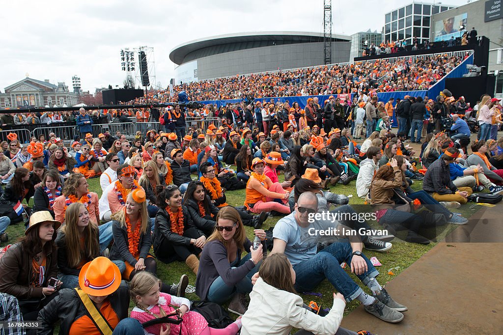 The Public Celebrates The Inauguration Of King Willem Alexander As Queen Beatrix Of The Netherlands Abdicates