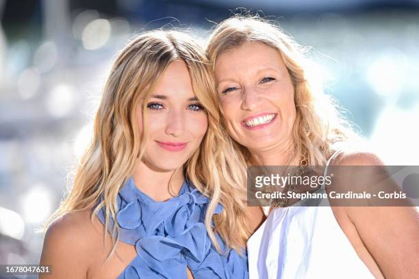 Chloé Jouannet with her mother Alexandra Lamy attend the "Killer Coaster" photocall during the 25th La Rochelle Fiction Festival on September 13,...