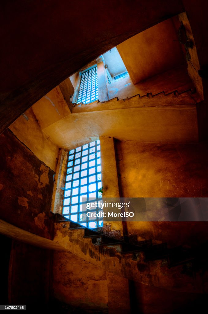 Staircase in a Ruined Building