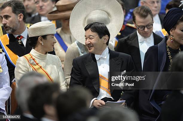 Crown Prince Naruhito, and Crown Princess Masako of Japan during the inauguration ceremony of HM King Willem Alexander and HM Queen Maxima of the...