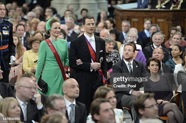 Prince Alois Of Liechtenstein and Princess Sophie of Liechtenstein during the inauguration ceremony of HM King Willem Alexander and HM Queen Maxima...