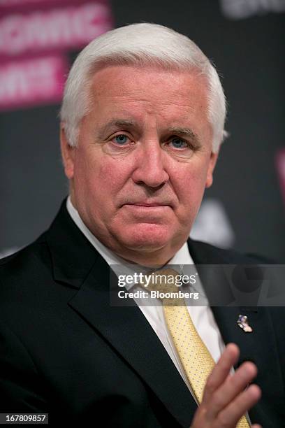 Thomas "Tom" Corbett, governor of Pennsylvania, speaks at the Bloomberg Link Economic Summit in Washington, D.C., U.S., on Tuesday, April 30, 2013....