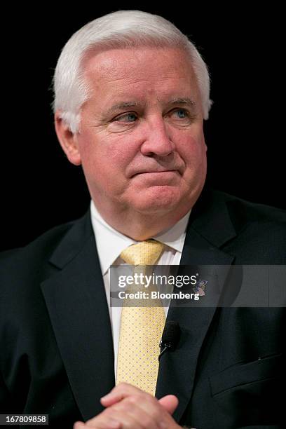 Thomas "Tom" Corbett, governor of Pennsylvania, listens at the Bloomberg Link Economic Summit in Washington, D.C., U.S., on Tuesday, April 30, 2013....