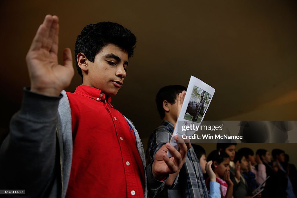 Youth Naturalization Ceremony Held At President Lincoln's Cottage In Washington