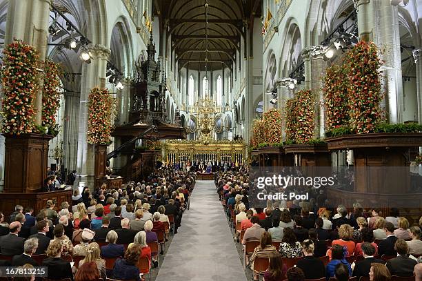 General view during the swearing in and investiture ceremony for HM King Willem-Alexander of the Netherlands and HM Queen Maxima of the Netherlands...