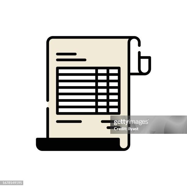 invoice simple line icon - store assistant stock illustrations