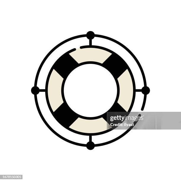 life belt simple line icon - life belt stock illustrations