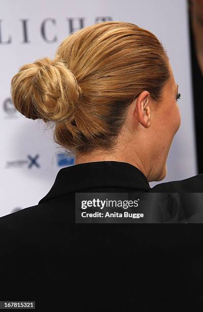 Singer Helene Fischer attends the 'Helene Fischer Allein im Licht' premiere at Babylon on April 30, 2013 in Berlin, Germany.