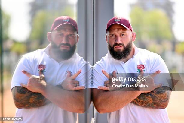Joe Marler of England poses for a portrait following a training session at Stade Ferdinand Petit on September 13, 2023 in Le Touquet-Paris-Plage,...