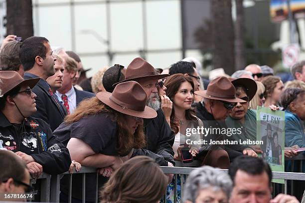 General view of atmosphere at the ceremony honoring "Shotgun Tom" Kelly with a star on The Hollywood Walk of Fame held on April 30, 2013 in...