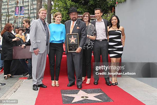 Shotgun Tom" Kelly with his family attend the ceremony honoring him with a star on The Hollywood Walk of Fame held on April 30, 2013 in Hollywood,...