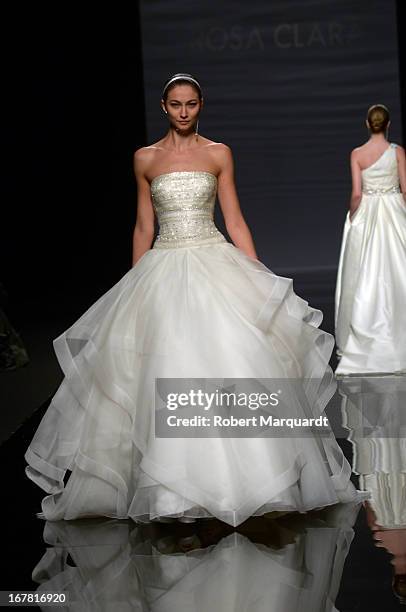 Model walks the runway for the latest Rosa Clara bridal collection at Barcelona Bridal Week 2013 on April 30, 2013 in Barcelona, Spain.