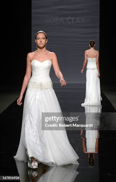 Model walks the runway for the latest Rosa Clara bridal collection at Barcelona Bridal Week 2013 on April 30, 2013 in Barcelona, Spain.