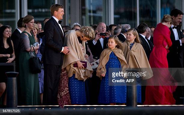 The Dutch Royal family with King Willem-Alexander , Queen Maxima and the Princesses Ariane, Alexia and Crown Princess Amalia return from their boat...