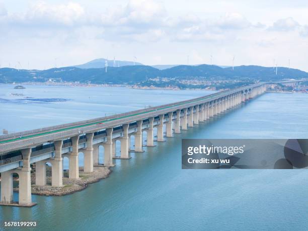 cross-sea railway bridge - china high speed rail stock pictures, royalty-free photos & images