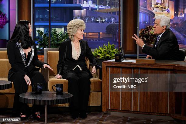 Episode 4451 -- Pictured: Musicians Cher, Georgia Holt during an interview with host Jay Leno on April 30, 2013 --