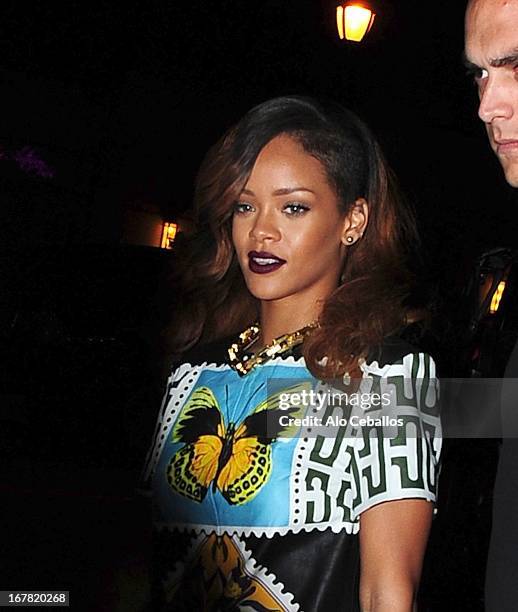 Rihanna sighting on April 30, 2013 in New York City.