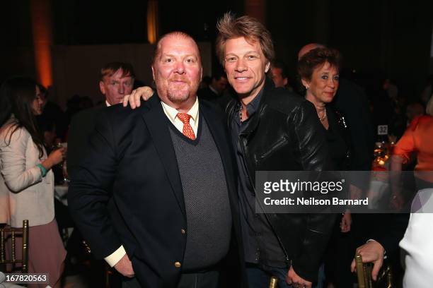 Chef Mario Batali and musician Jon Bon Jovi attend the Food Bank For New York City's Can-Do Awards celebrating 30 years of service to NYC on April...