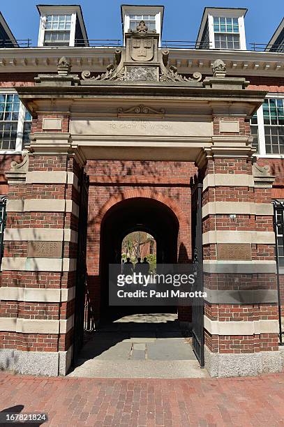 General view of the gates of Harvard University on April 25, 2013 in Cambridge, MA.